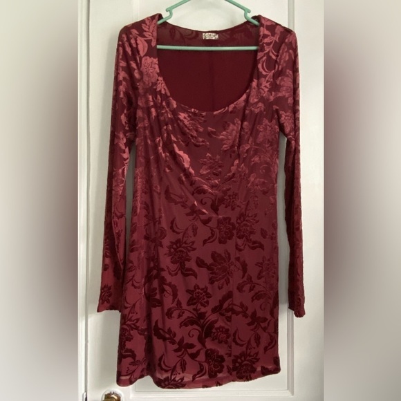 Free People Lotta Love Velvet Slip Mini Dress Lined small - Picture 1 of 12